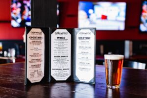Oakwood wine menu